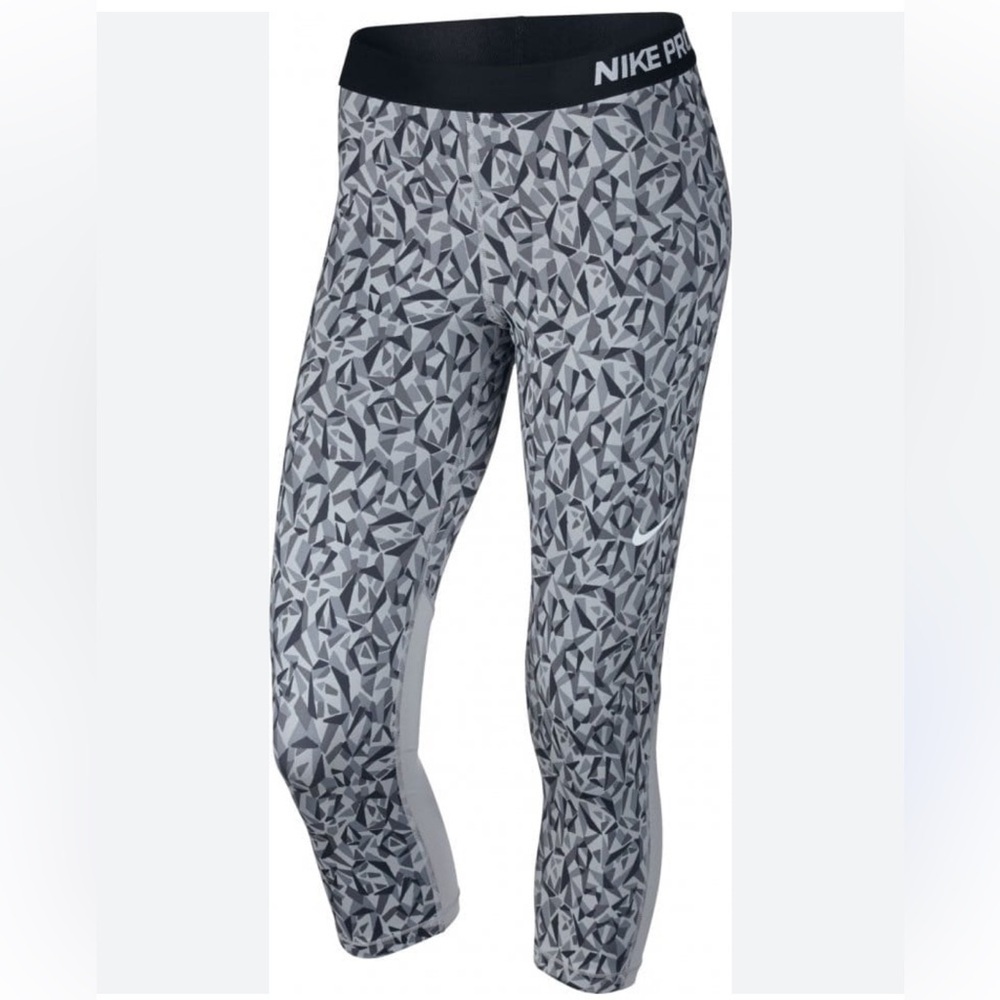 NIKE PRO COOL CAPRI FACET 3/4 LEGGINGS WOLF GRAY SIZE XL NWT